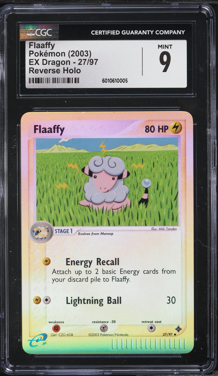 2003 Pokemon EX Dragon Reverse Holo Flaaffy #27 CGC 9 MINT