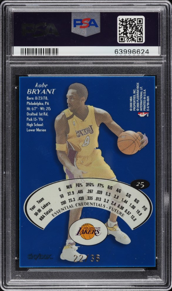 1999 Skybox E-X Essential Credentials Future Kobe Bryant /36