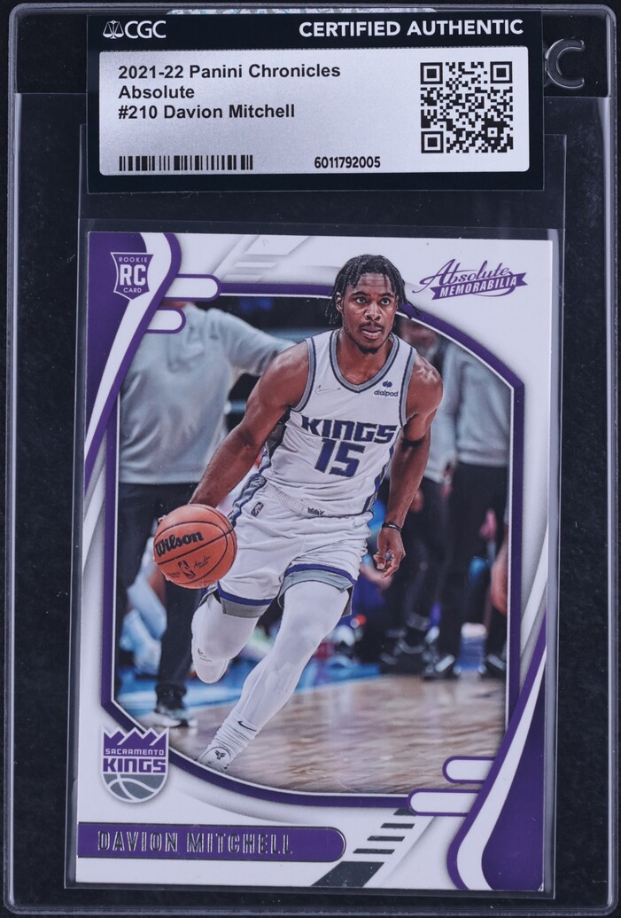 2021 Panini Chronicles Absolute Davion Mitchell ROOKIE 210 CGC AUTH on