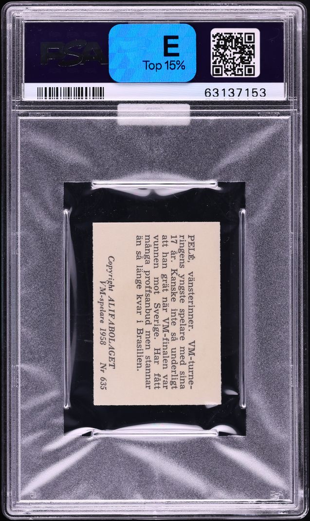1958 Alifabolaget Pele ROOKIE #635 MBA PSA 9 MINT