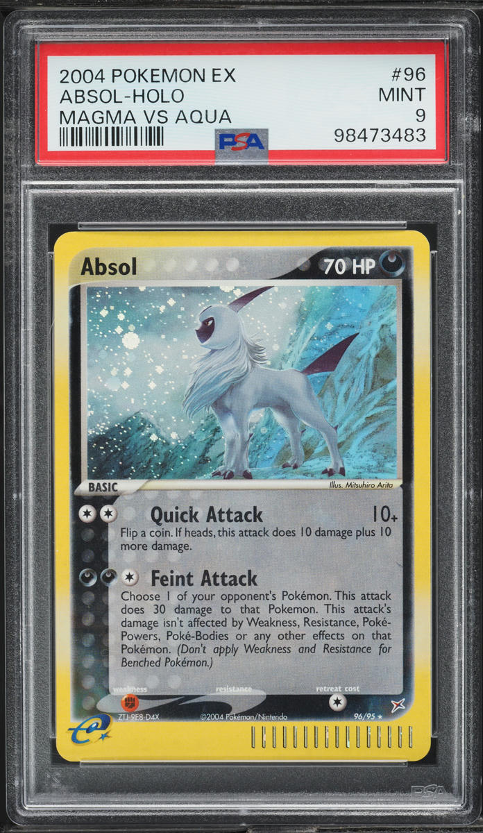 2004 Pokemon EX Team Magma Vs Team Aqua Holo Absol #96 PSA 9 MINT on ...