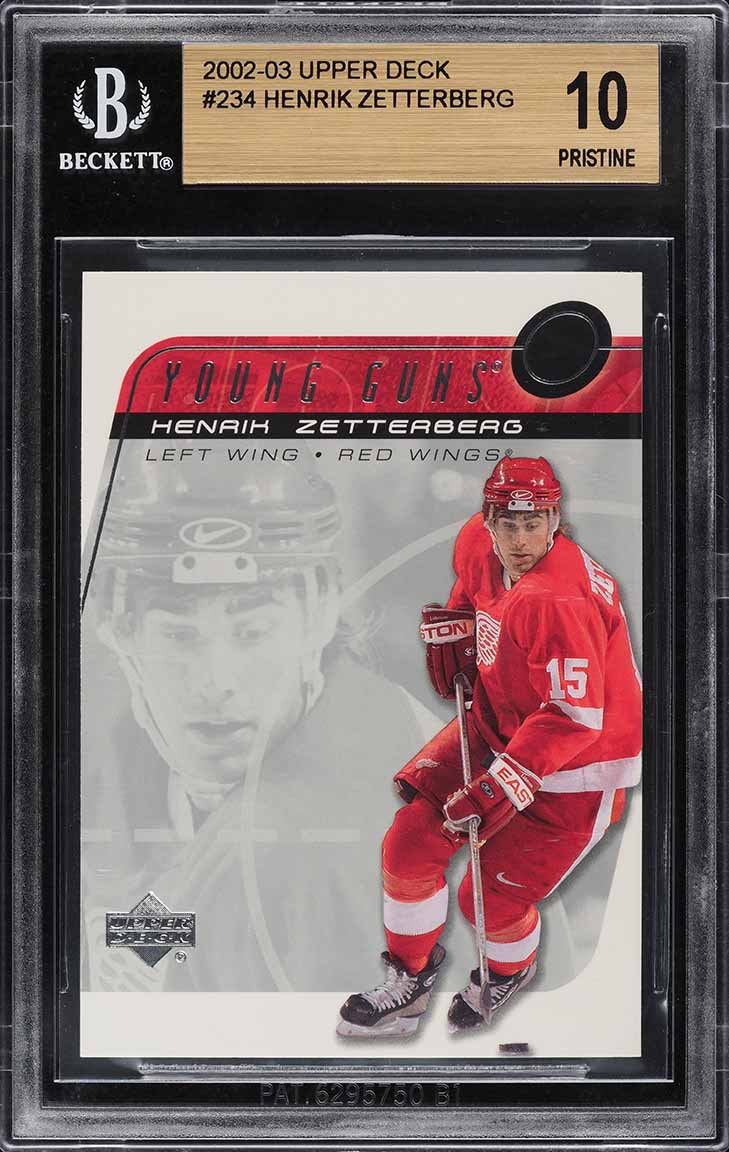 2002 Upper Deck Young Guns Henrik Zetterberg ROOKIE #234 BGS 10 PRISTINE