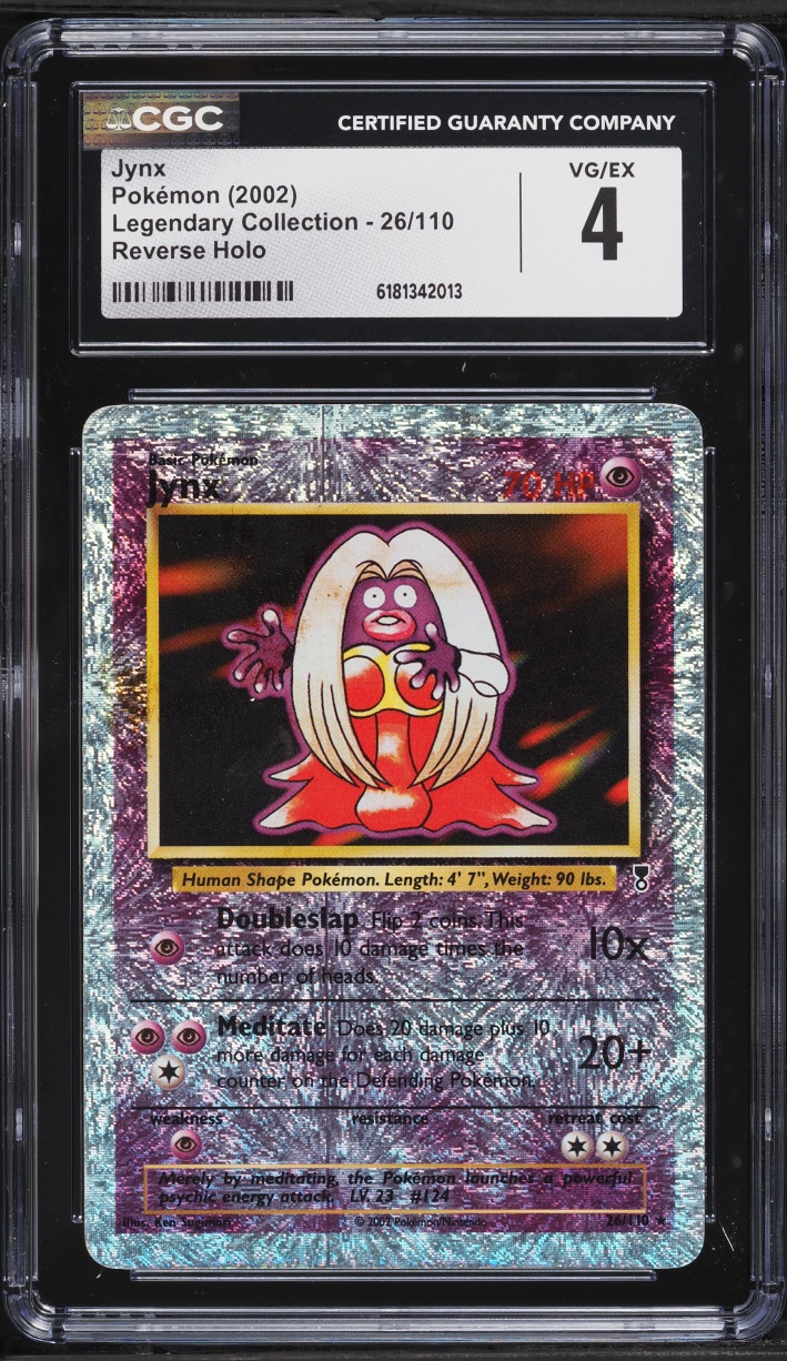 2002 Pokemon Legendary Collection Reverse Holo Jynx #26 CGC 4 VGEX