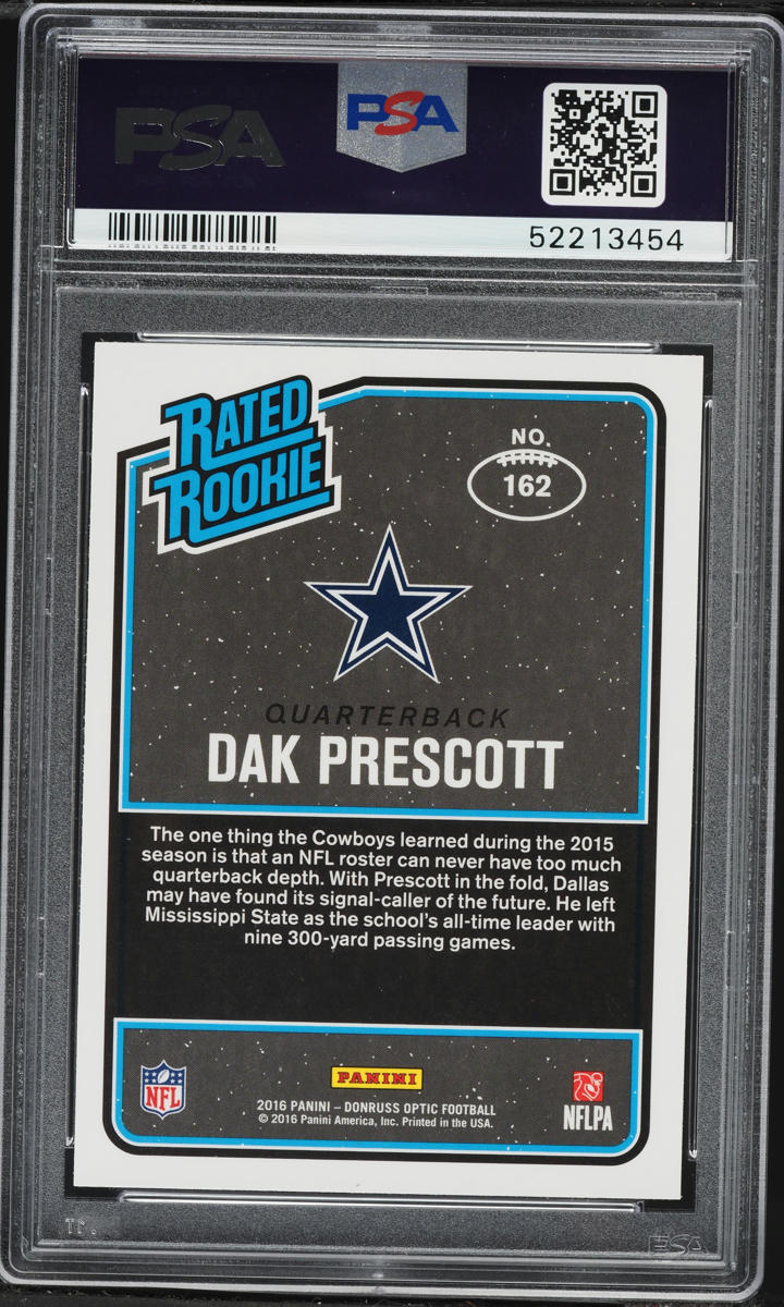 2016 Donruss Optic Dak Prescott ROOKIE #162 PSA 9 MINT