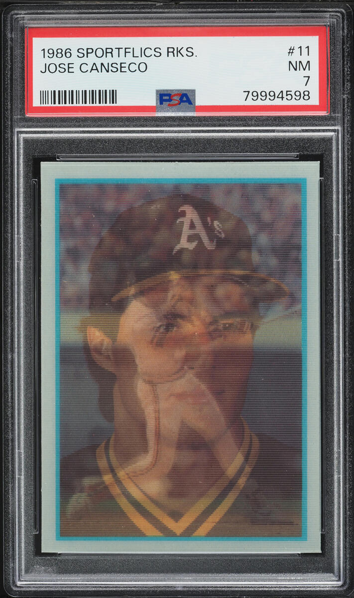 1986 Sportflics Jose Canseco ROOKIE #11 PSA 7 NRMT