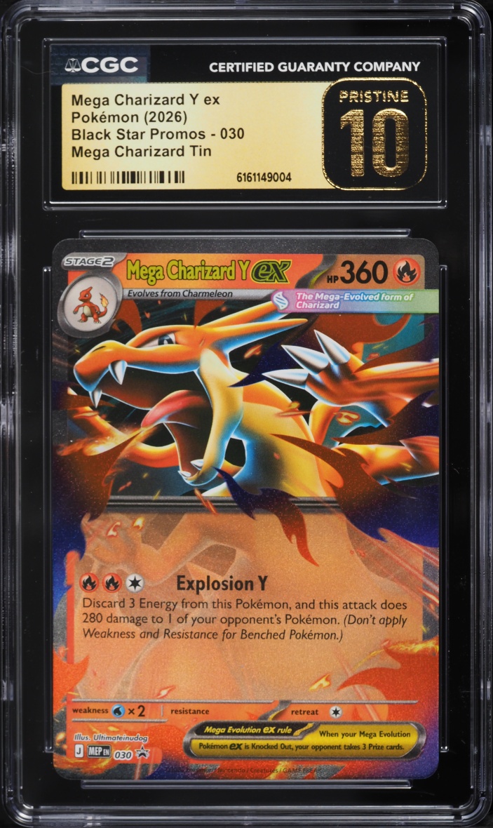 2026 Pokemon Mega Evolution Promo Tin Mega Charizard Y ex #30 CGC 10 PRISTINE