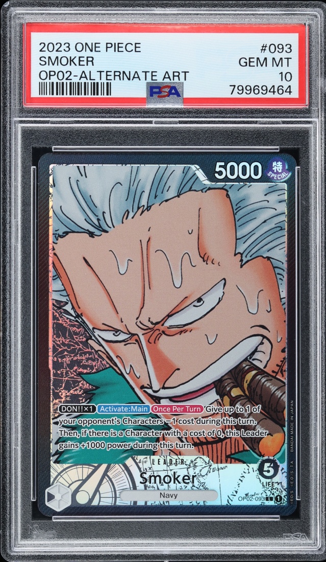2023 One Piece Paramount War Alt Art Smoker #OP02-093 PSA 10 GEM MINT
