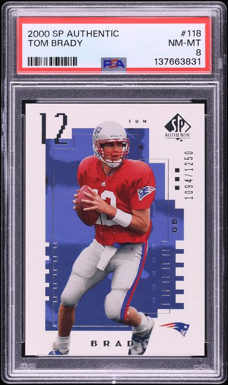 2000 SP Authentic Tom Brady ROOKIE /1250 #118 PSA 8 NM-MT