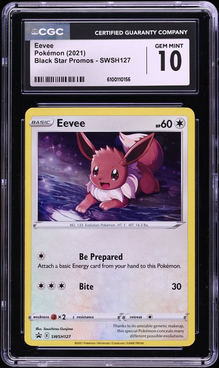 2021 Pokemon Sword & Shield Promos Holo Eevee #SWSH127 CGC 10 GEM MINT