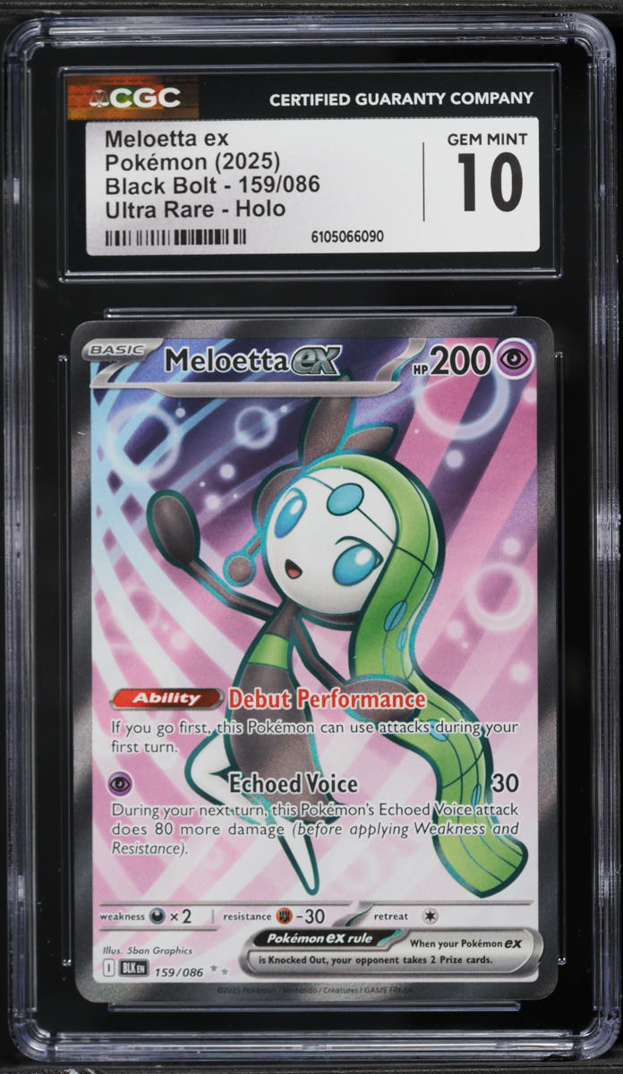 2025 Pokemon Scarlet & Violet Black Bolt Full Art Meloetta EX #159 CGC 10 GEM MINT