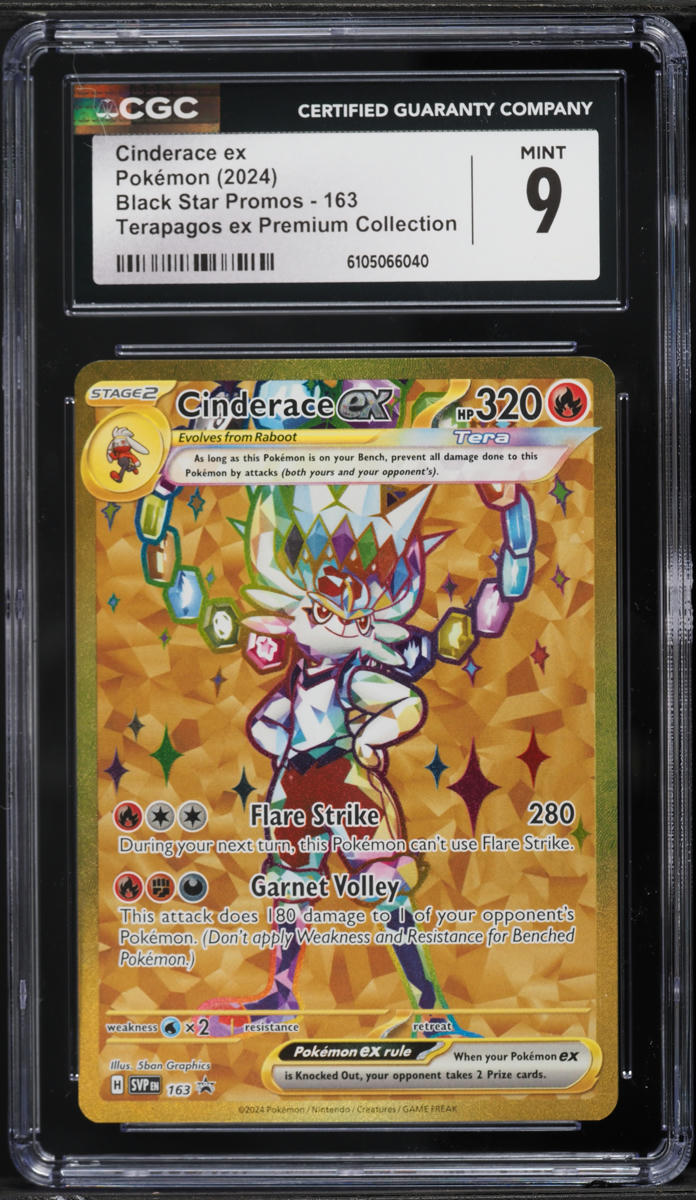 2024 Pokemon SV Black Star Promo Premium Collection Gold Rare Cinderace ex #163 CGC 9 MINT