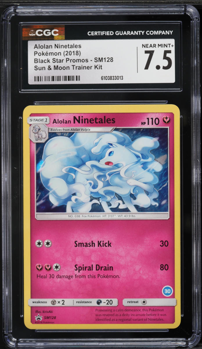 2018 Pokemon Sun & Moon Promos Trainer Kit Alolan Ninetales #SM128 CGC 7.5 NRMT+
