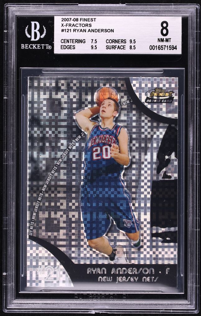 2007 Finest Xfractor Ryan Anderson ROOKIE /15 #121 BGS 8 NM-MT