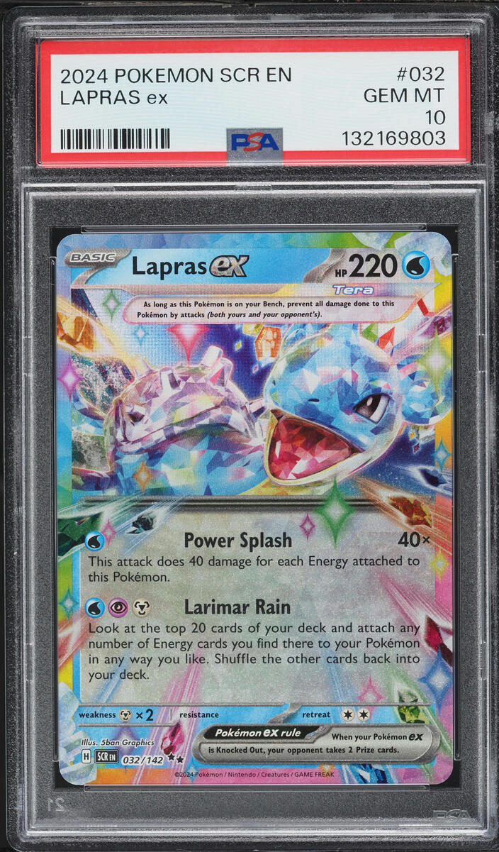2024 Pokemon Scarlet & Violet Stellar Crown Holo Lapras ex #32 PSA 10 GEM MINT