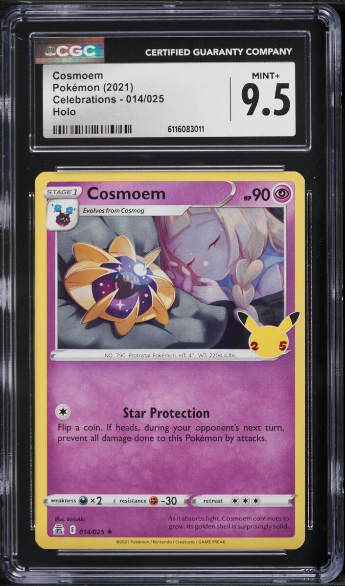 2021 Pokemon Sword & Shield Celebrations Holo Cosmoem #14 CGC 9.5 MINT+