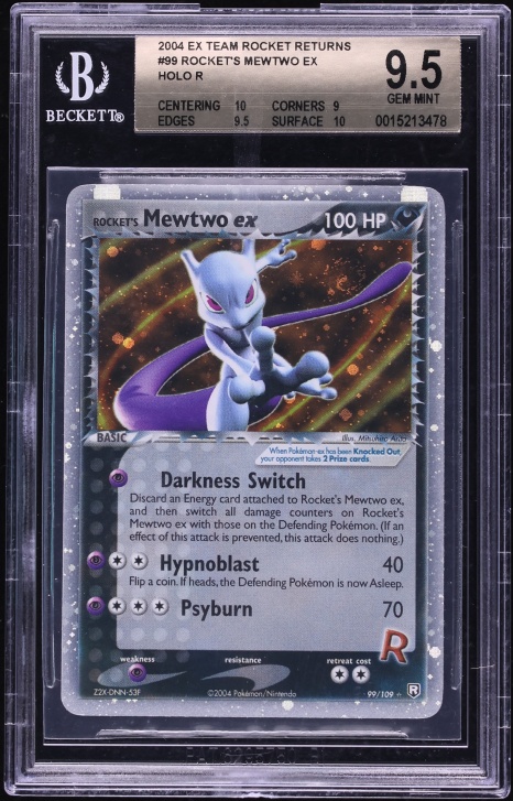 2004 Pokemon EX Team Rocket Returns Holo Rocket's Mewtwo ex #99 BGS 9.5 GEM MINT