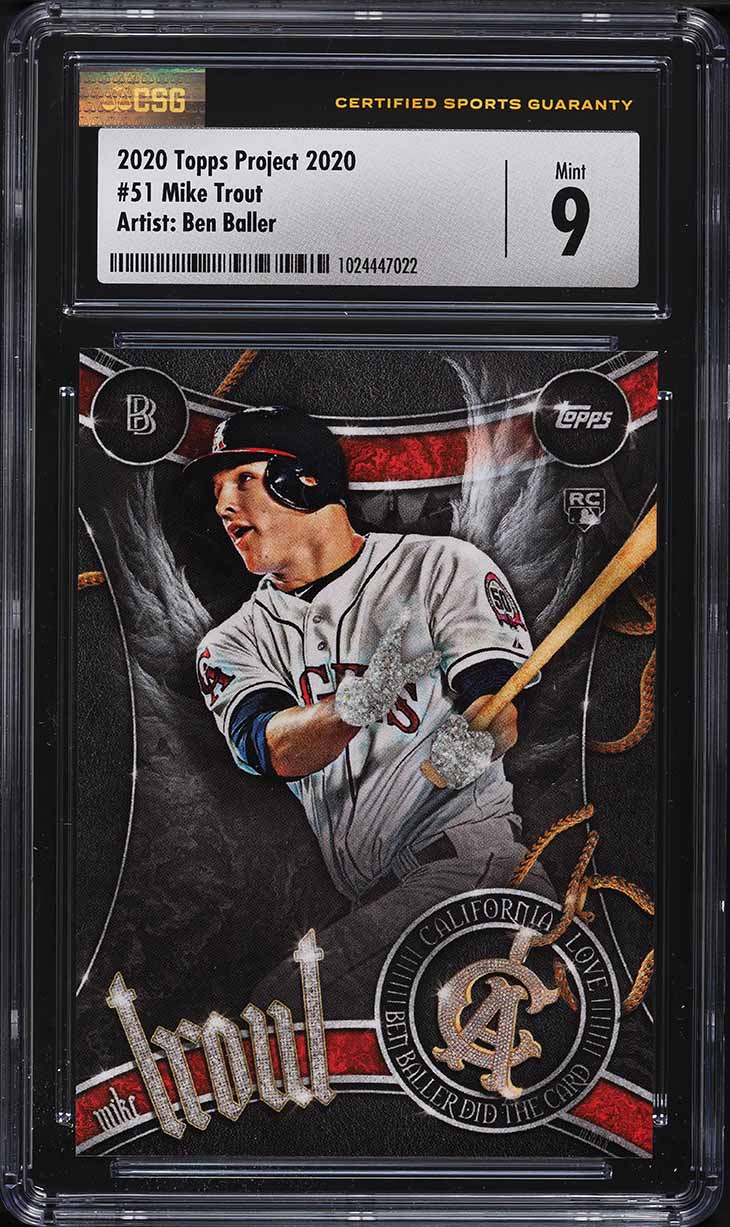 2020 Topps Project 2020 '11 Design By Ben Baller Mike Trout #51 CSG 9 MINT