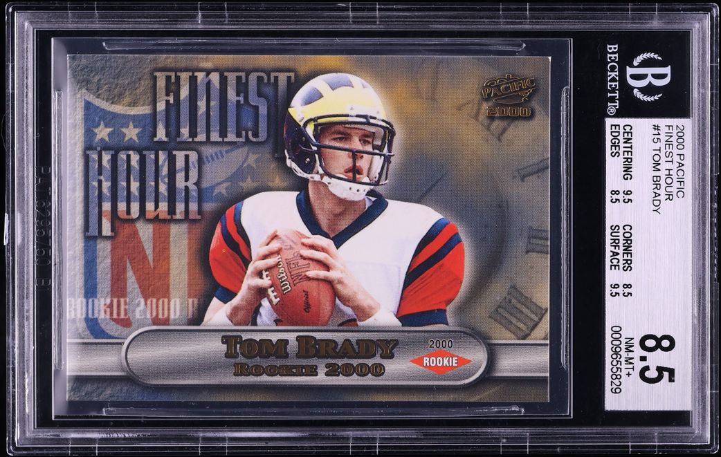 2000 Pacific Finest Hour Tom Brady ROOKIE #15 BGS 8.5 NM-MT+