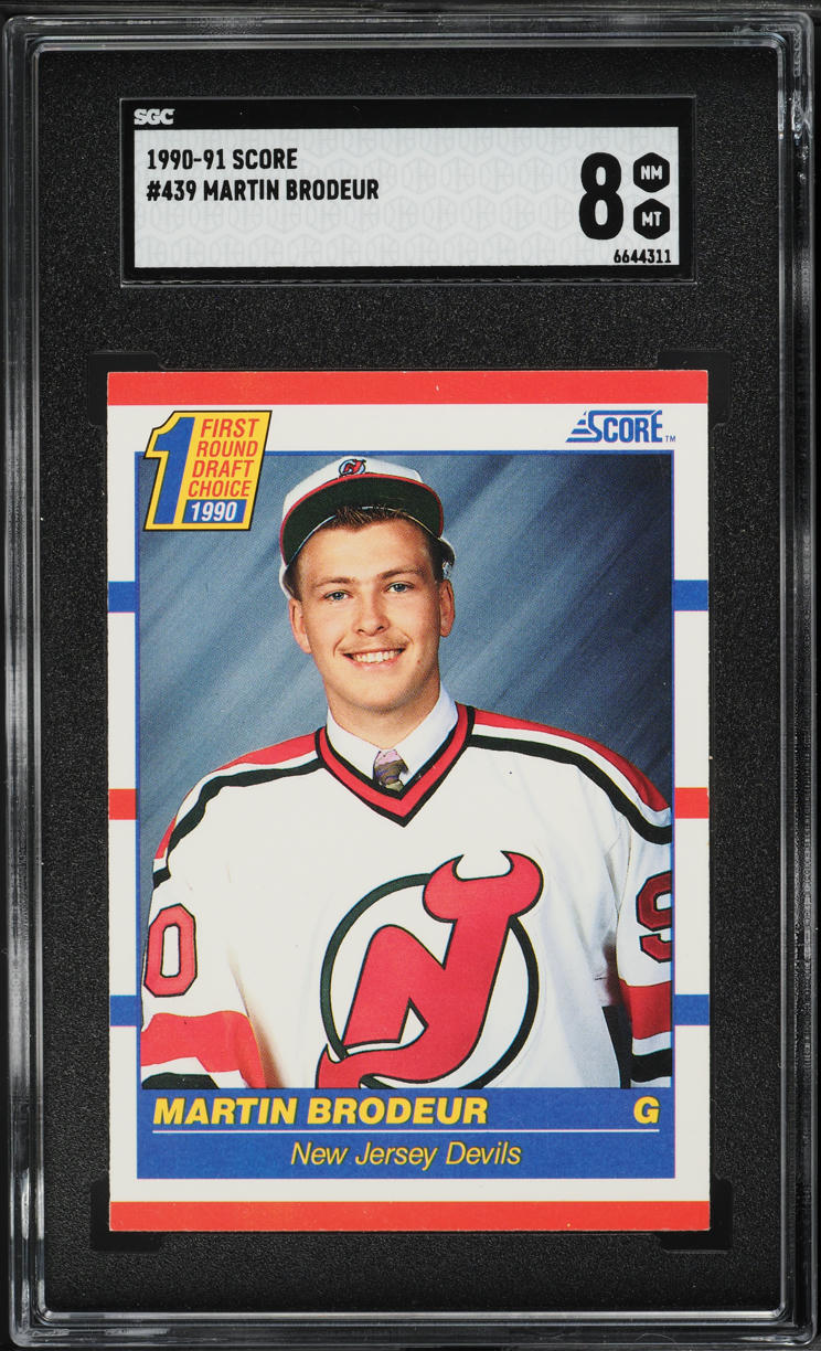 1990 Score Hockey Martin Brodeur ROOKIE #439 SGC 8 NM-MT