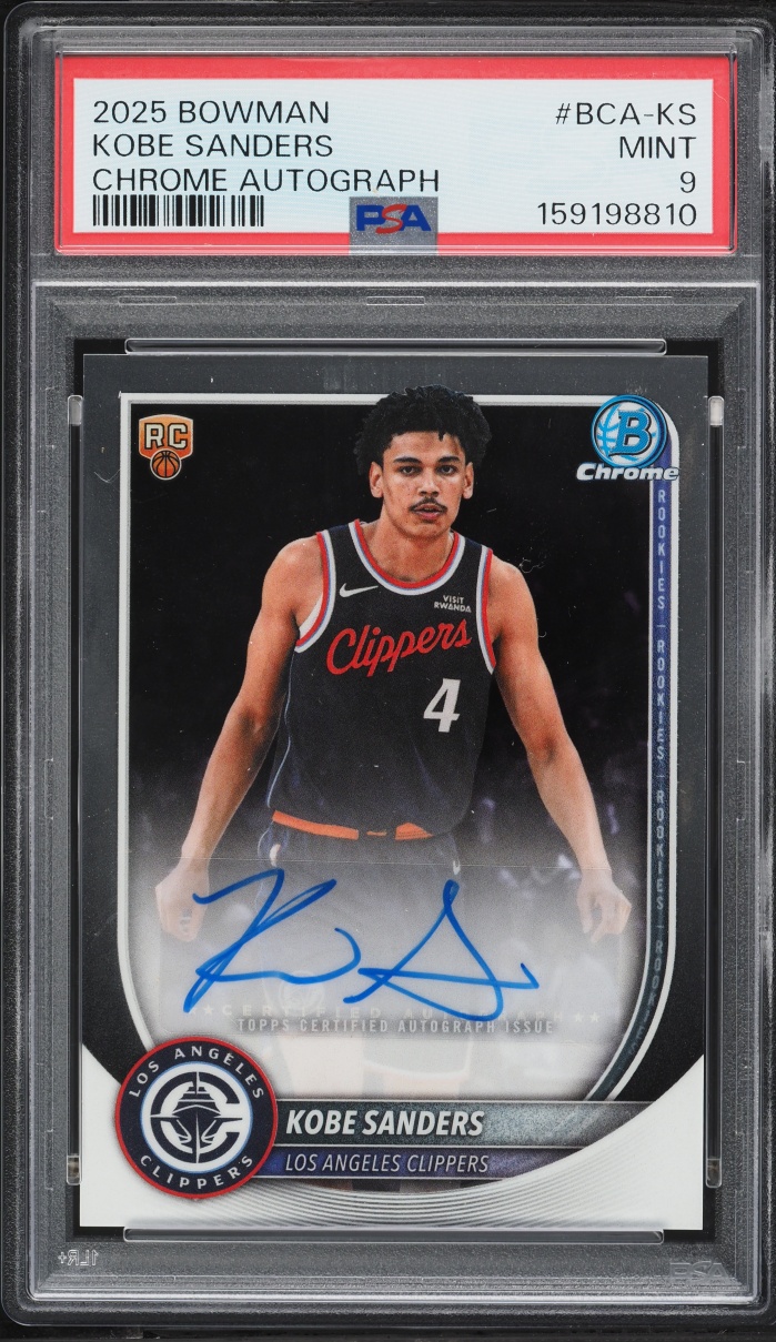 2025 Bowman Chrome Kobe Sanders ROOKIE AUTO #BCA-KS PSA 9 MINT