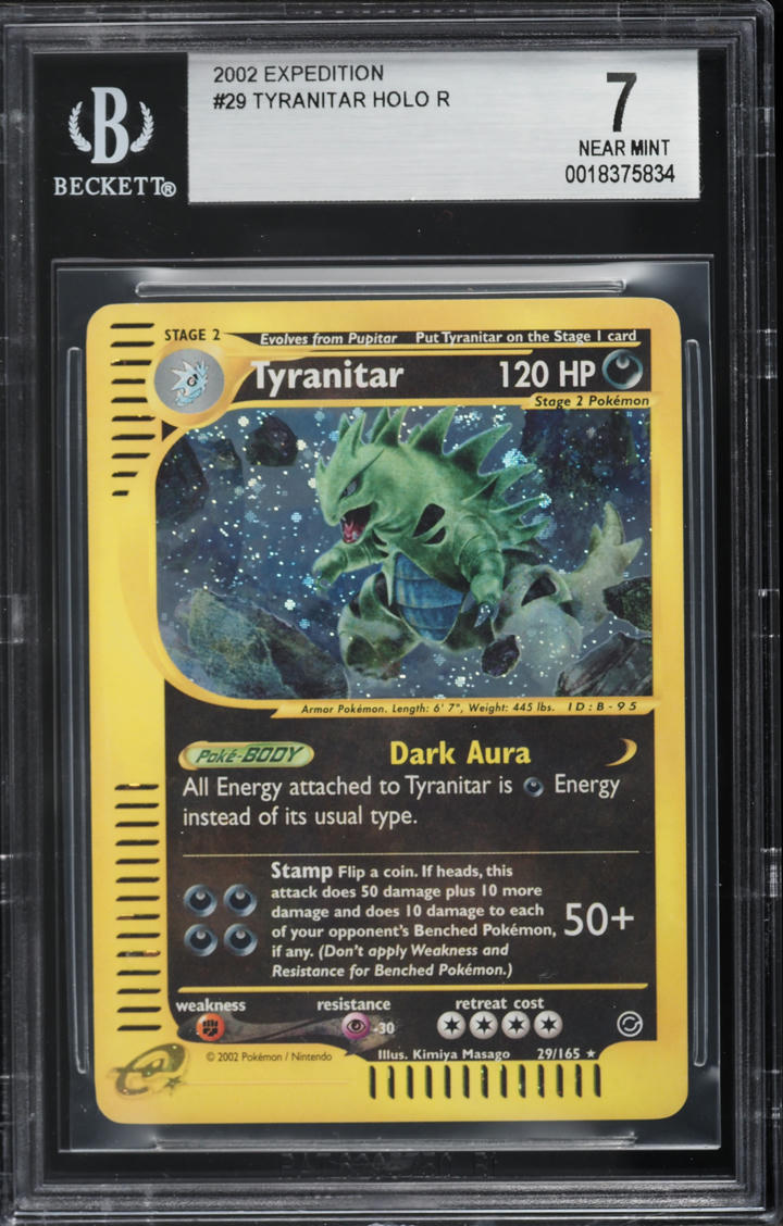 2002 Pokemon Expedition Holo Tyranitar #29 BGS 7 NRMT