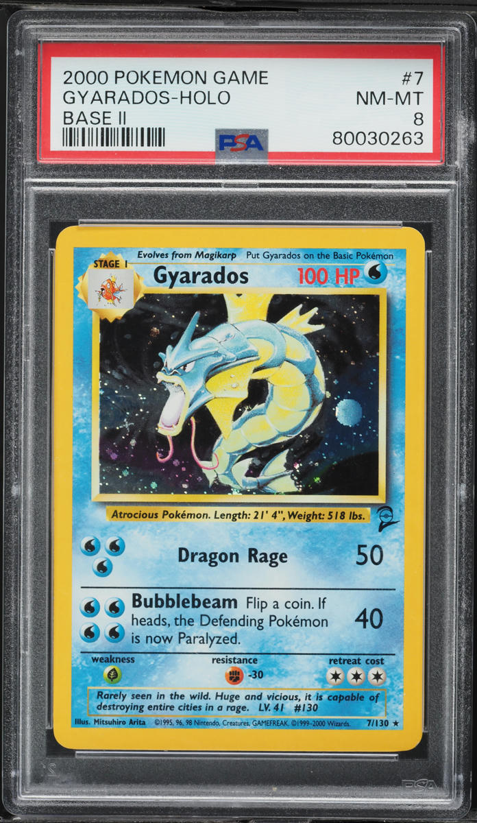 2000 Pokemon Base Set 2 Holo Gyarados #7 PSA 8 NM-MT