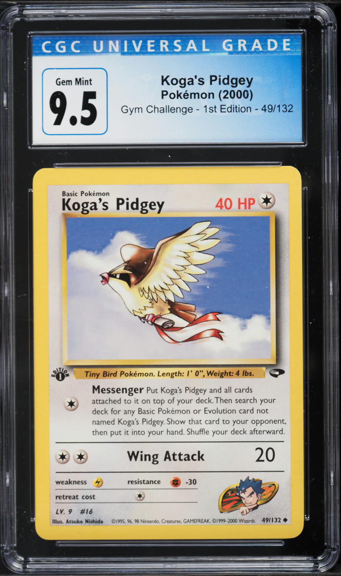 2000 Pokemon Gym Challenge 1st Edition Koga's Pidgey #49 CGC 9.5 GEM MINT
