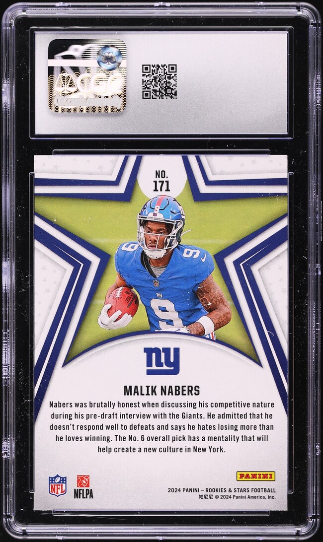 2024 Panini Rookies & Stars Malik Nabers ROOKIE #171 CGC 7.5 NRMT+
