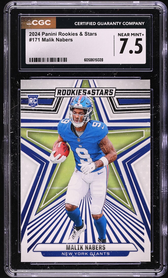 2024 Panini Rookies & Stars Malik Nabers ROOKIE #171 CGC 7.5 NRMT+