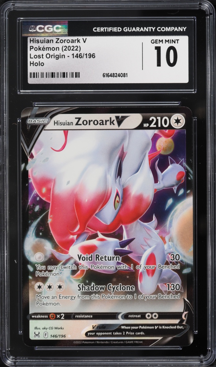 2022 Pokemon Sword & Shield Lost Origin Hisuian Zoroark V #146 CGC 10 GEM MINT