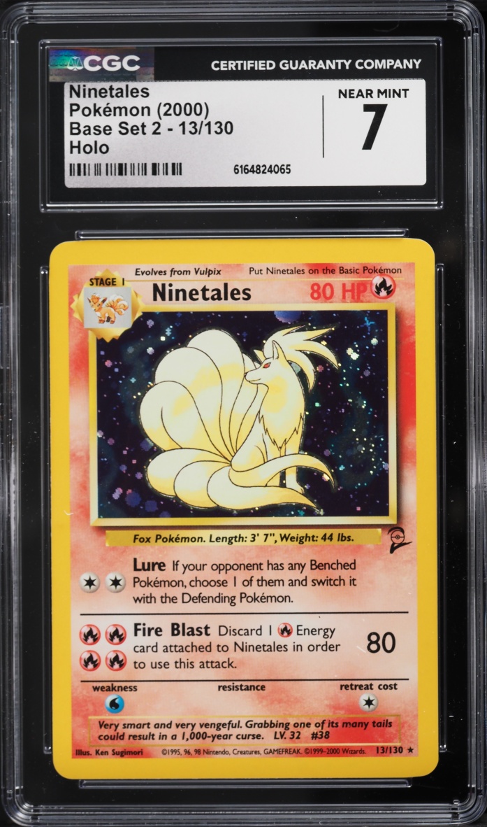 2000 Pokemon Base Set 2 Holo Ninetales #13 CGC 7 NRMT