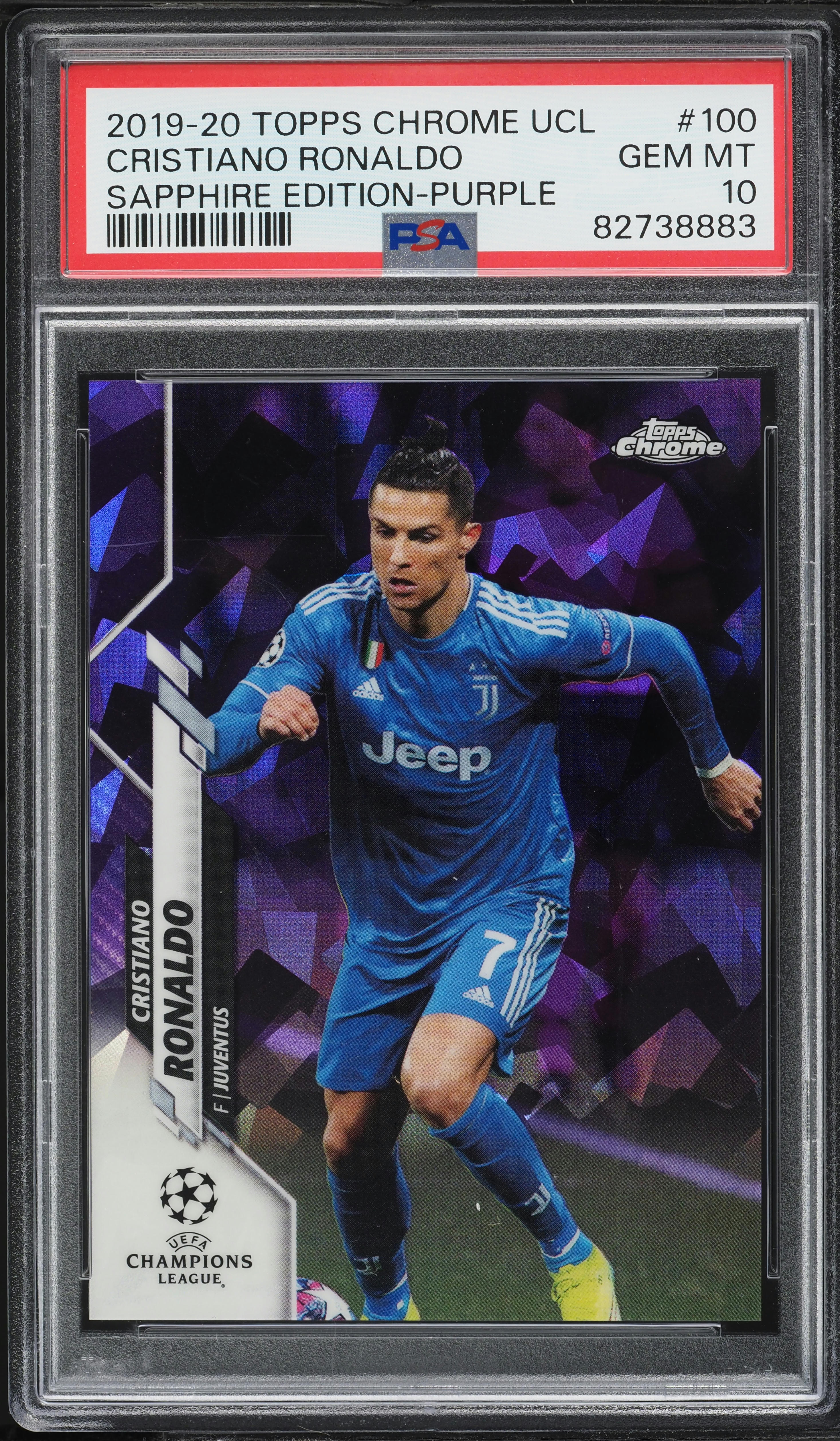 2019 Topps Chrome UEFA Sapphire Edition Purple Cristiano Ronaldo