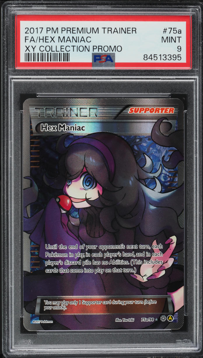 2017 Pokemon XY Premium Trainer Collection Promo Full Art Hex Maniac #75a PSA 9