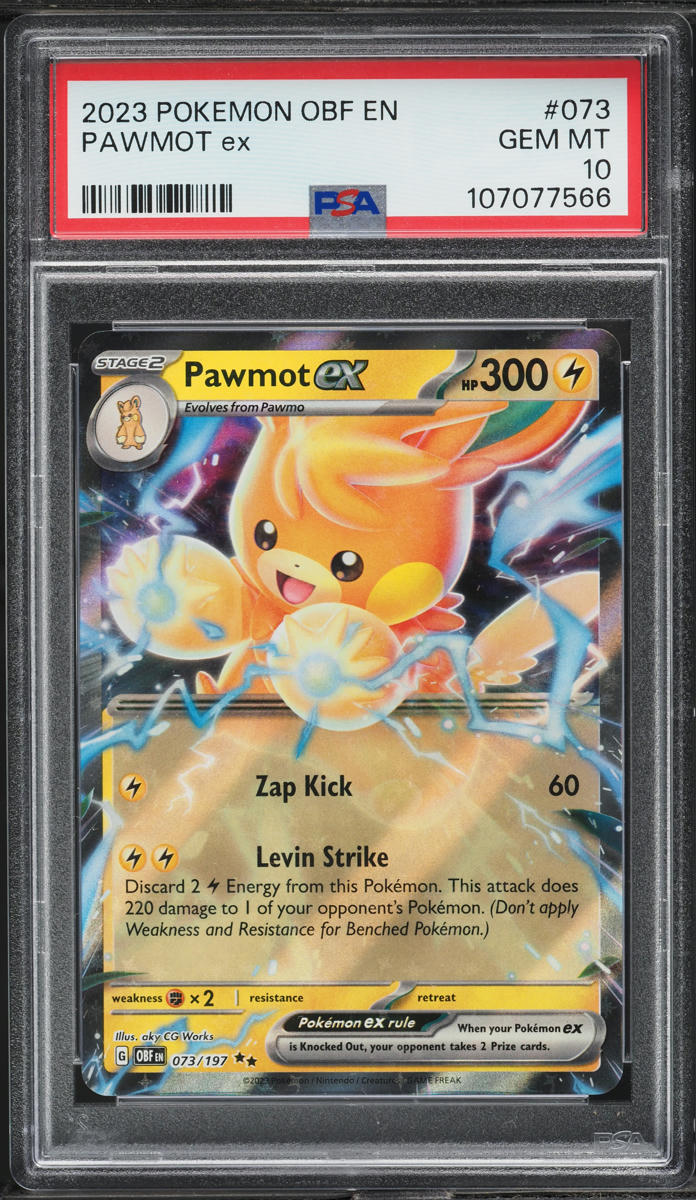 2023 Pokemon Scarlet & Violet Obsidian Flames Pawmot ex #73 PSA 10 GEM MINT