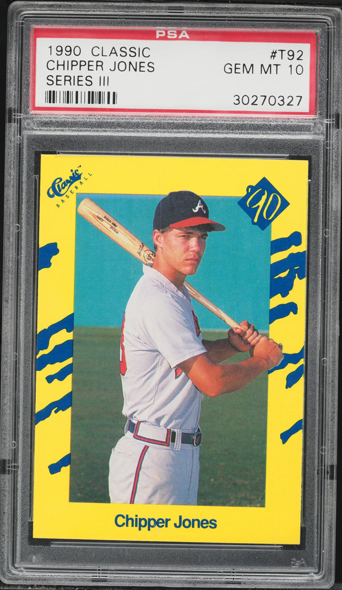 1990 Classic Series III Chipper Jones ROOKIE #T92 PSA 10 GEM MINT