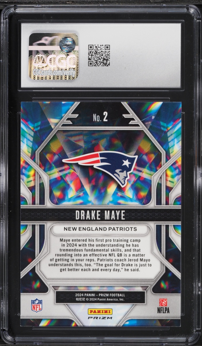 2024 Panini Prizm Prizmatic Green Drake Maye ROOKIE #2 CGC 10 GEM MINT
