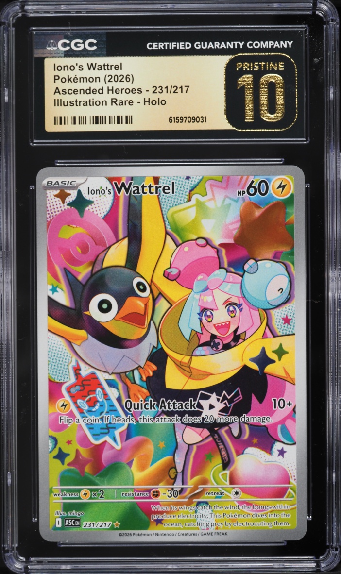 2026 Pokemon Mega Evolution Ascended Heroes IR Iono's Wattrel #231 CGC 10 PRISTINE