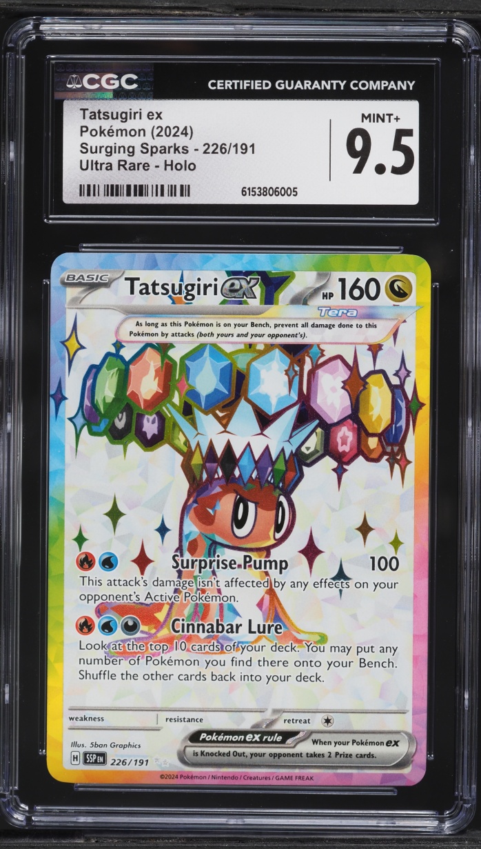 2024 Pokemon Scarlet & Violet Surging Sparks Full Art Tatsugiri ex #226 CGC 9.5 MINT+