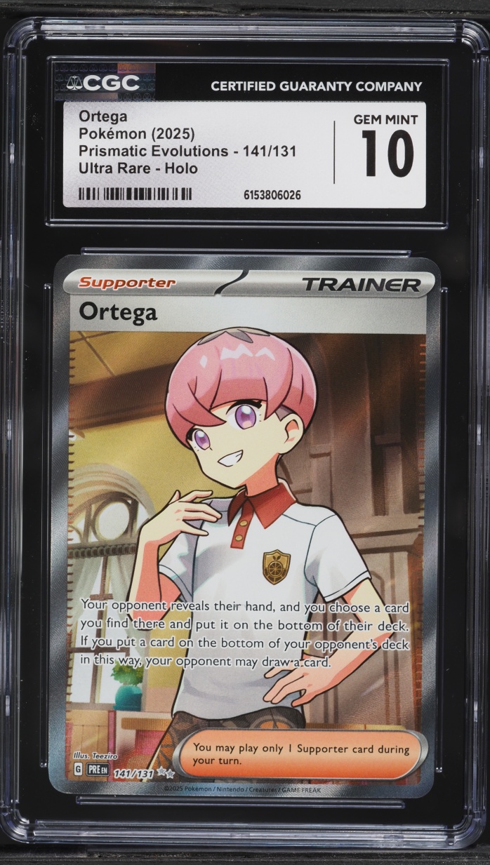 2025 Pokemon Scarlet & Violet Prismatic Evolutions Full Art Ortega #141 CGC 10 GEM MINT