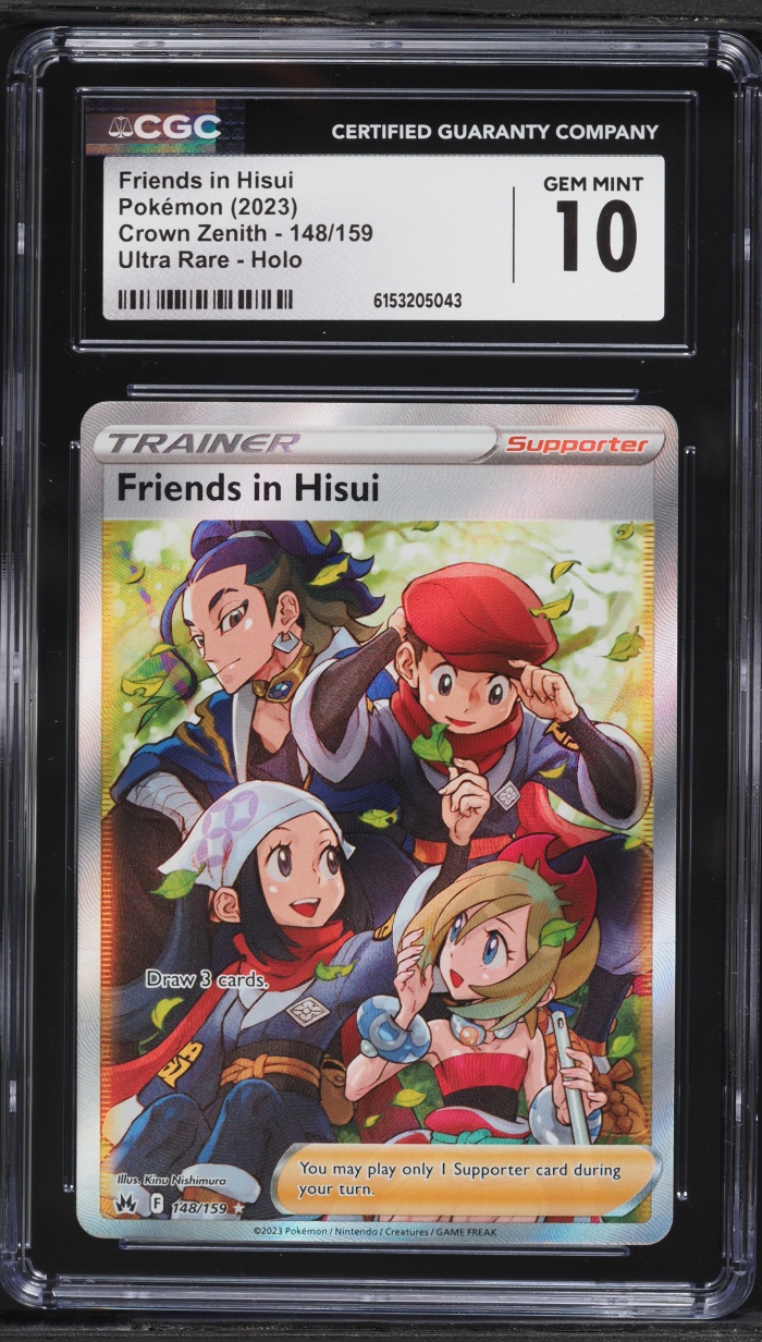 2023 Pokemon Sword & Shield Crown Zenith Full Art Friends In Hisui #148 CGC 10 GEM MINT