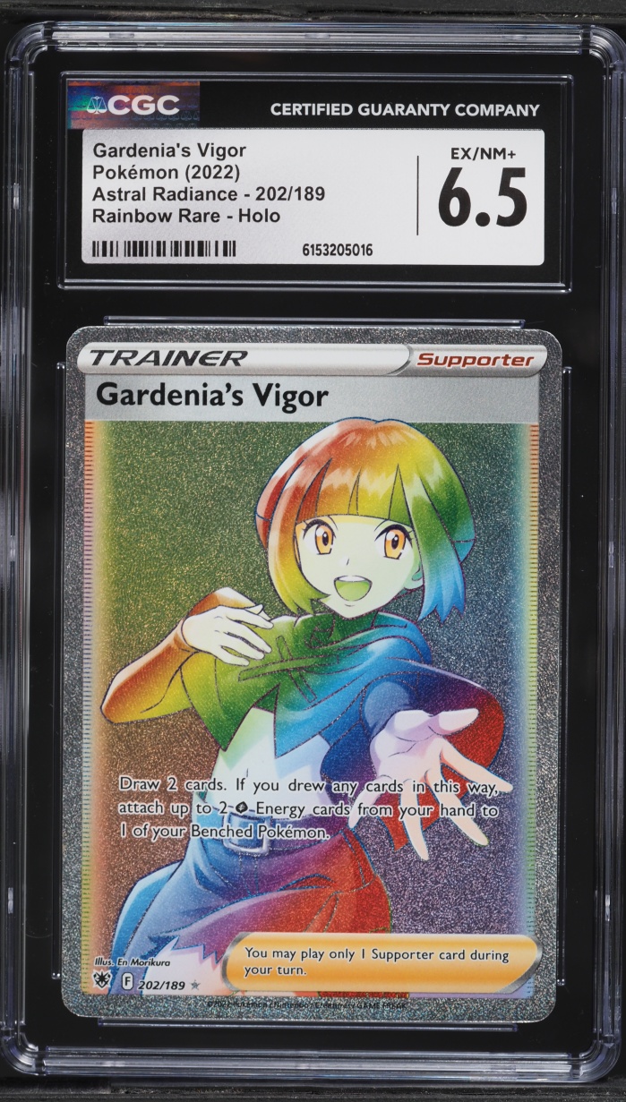 2022 Pokemon Sword & Shield Astral Radiance Rainbow Rare Gardenia's Vigor #202 CGC 6.5 EXMT+