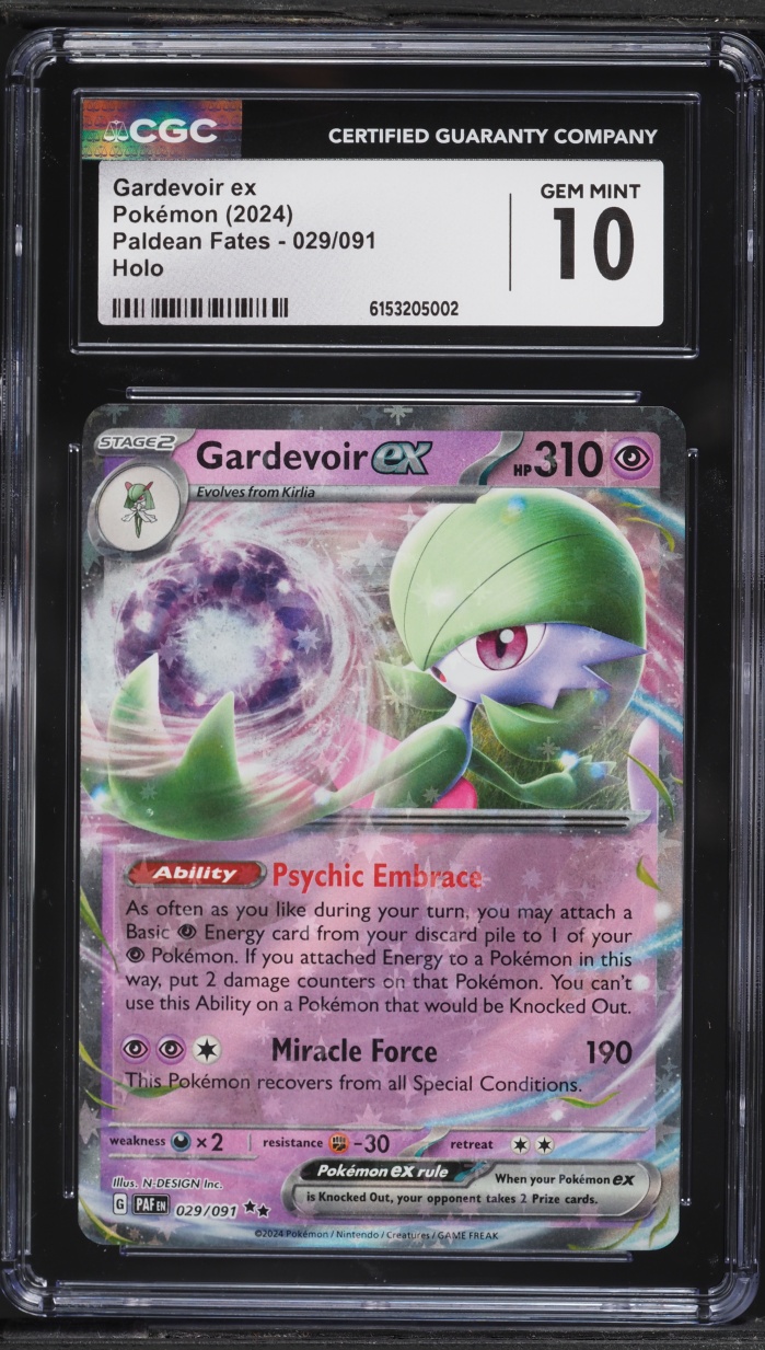 2024 Pokemon Scarlet & Violet Paldean Fates Holo Gardevoir EX #29 CGC 10 GEM MINT