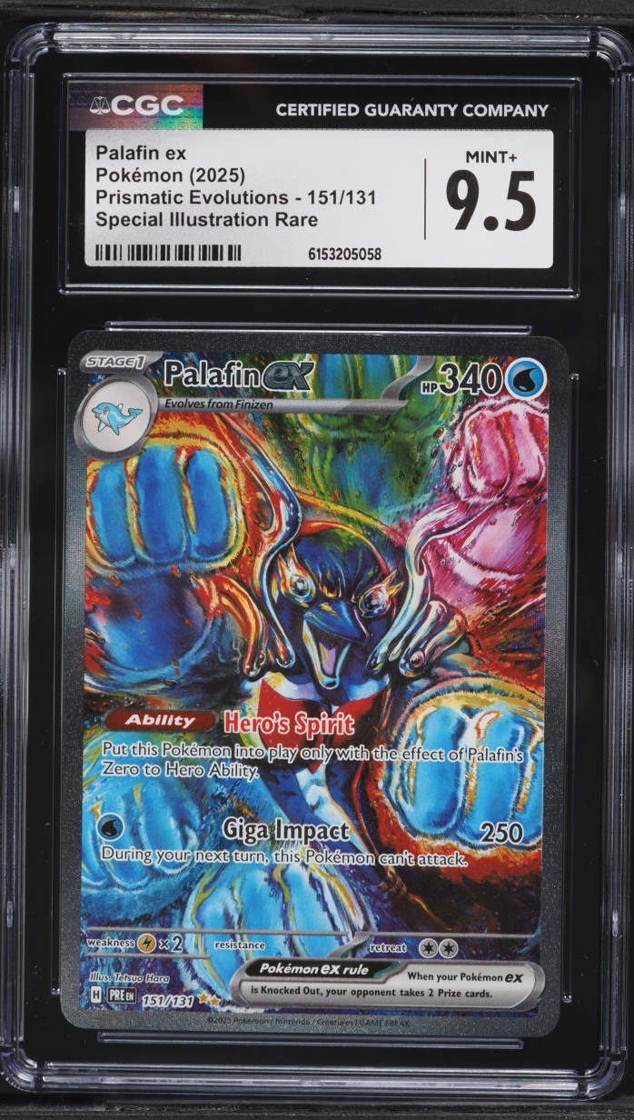 2025 Pokemon Scarlet & Violet Prismatic Evolutions SIR Palafin EX #151 CGC 9.5 MINT+
