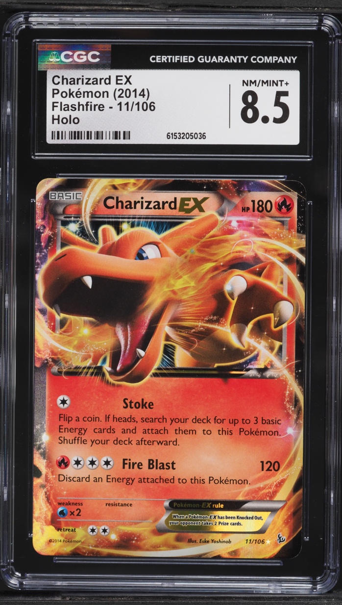 2014 Pokemon XY Flashfire Holo Charizard EX #11 CGC 8.5 NM-MT+