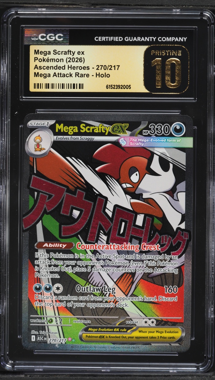 2026 Pokemon Mega Evolution Ascended Heroes MA Mega Scrafty ex #270 CGC 10 PRISTINE