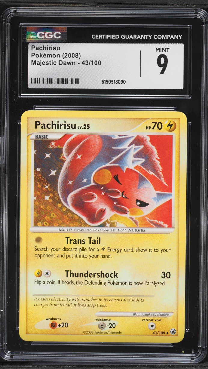 2008 Pokemon Diamond & Pearl Majestic Dawn Pachirisu #43 CGC 9 MINT