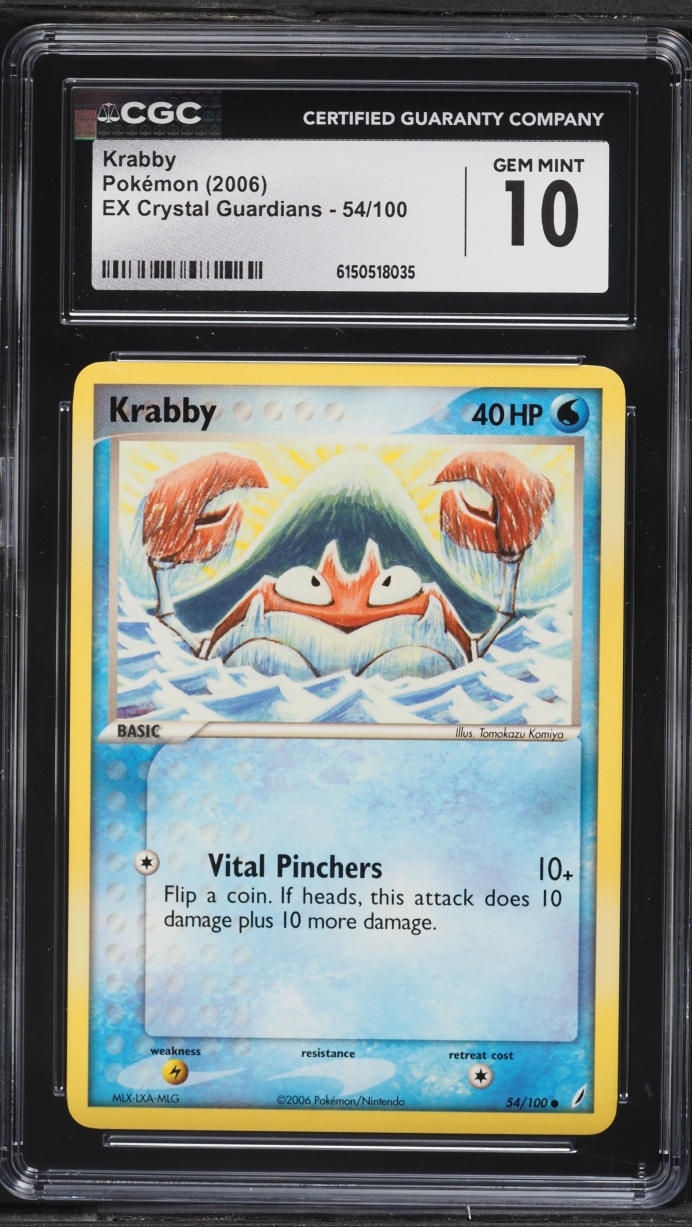 2006 Pokemon EX Crystal Guardians Krabby #54 CGC 10 GEM MINT
