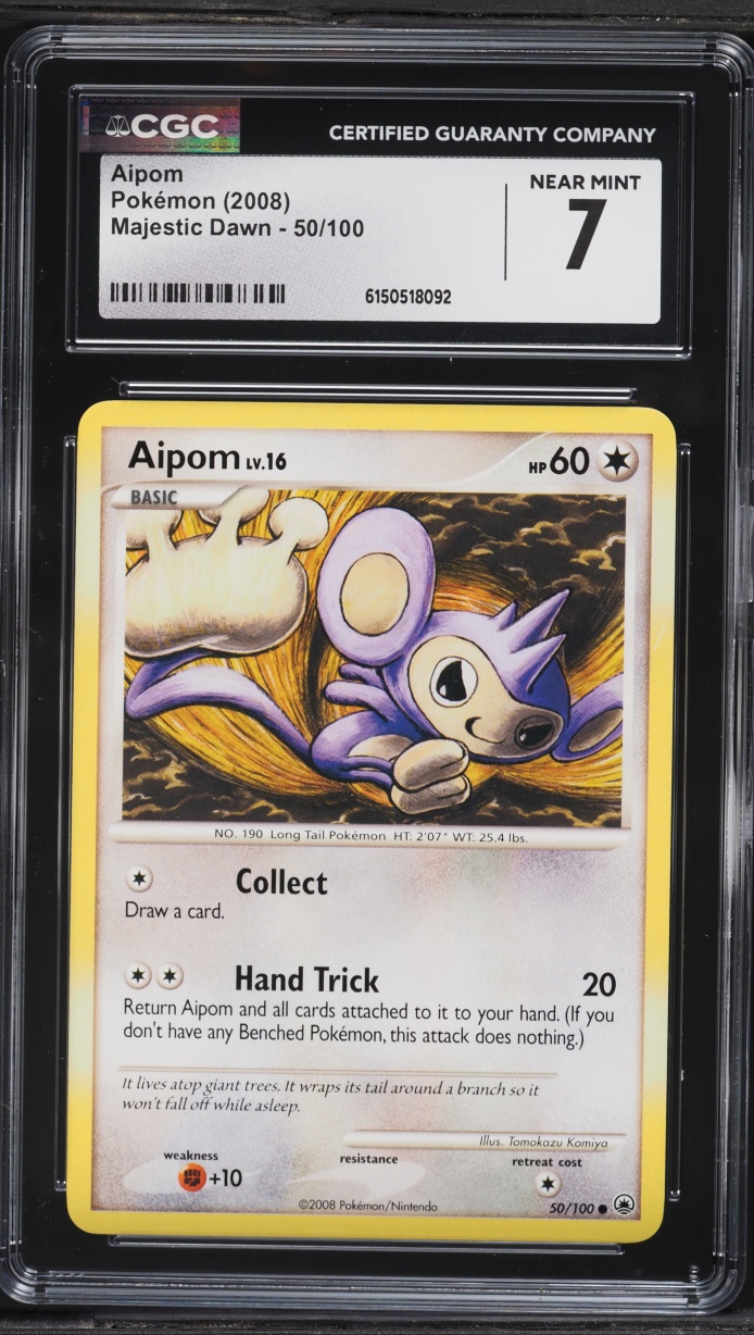 2008 Pokemon Diamond & Pearl Majestic Dawn Aipom #50 CGC 7 NRMT