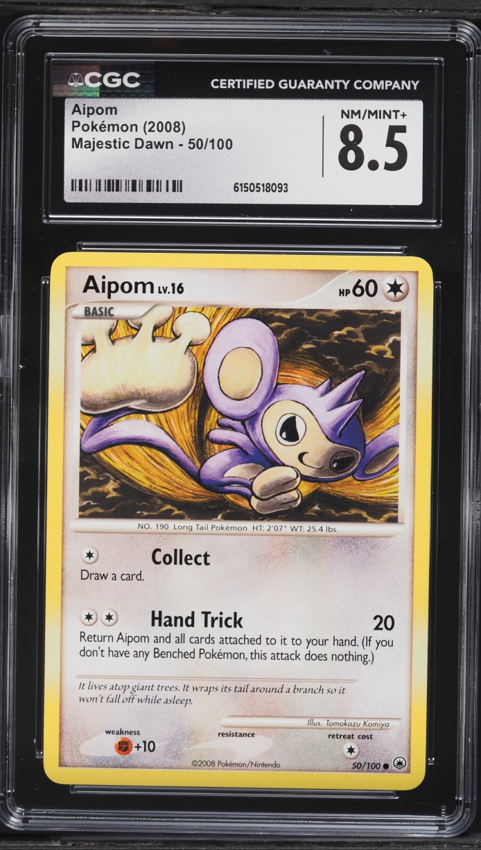 2008 Pokemon Diamond & Pearl Majestic Dawn Aipom #50 CGC 8.5 NM-MT+