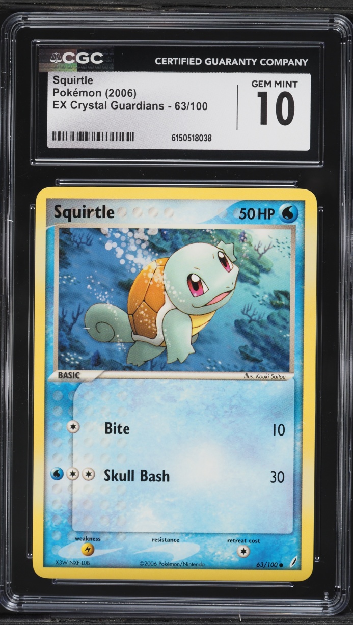 2006 Pokemon EX Crystal Guardians Squirtle #63 CGC 10 GEM MINT